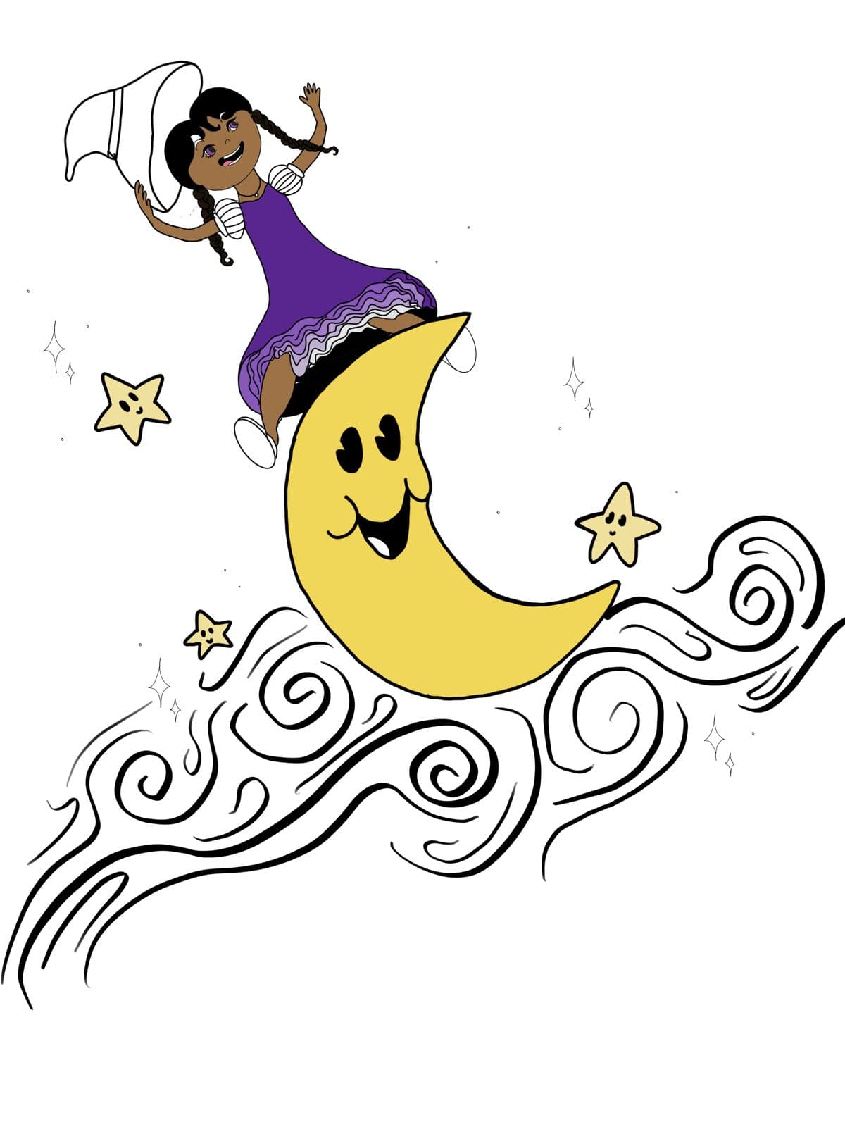 Girl On Moon Ink