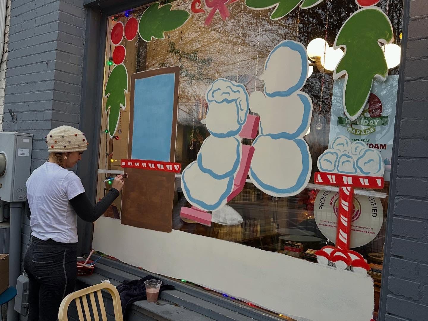 Painting the Holiday Window